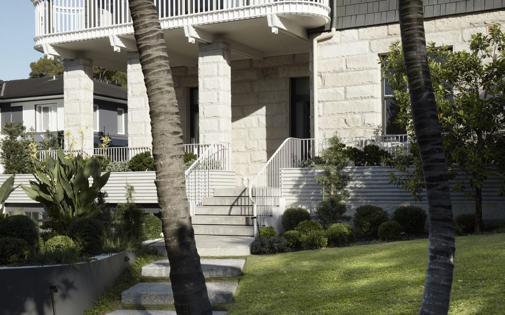 Preserving its 1900s Australian Federation style, the architectural design blends historical and contemporary elements. Additions include a front balcony and covered patio, rear steel sliding doors, a new pool, and ground floor level garage repositioned to the basement.